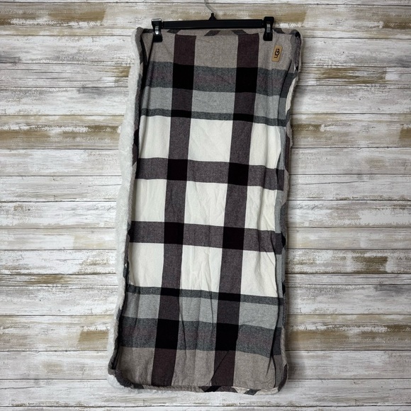UGG Sherpa Fleece Plaid King Size Pillow Case - Picture 1 of 6